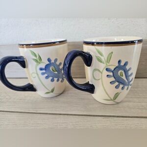 Pfaltzgraff Cloverhill Ceramic Tumblers | Garden Blooms | Set of 2 Mugs